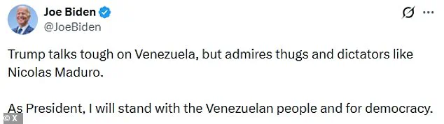 Biden's 2020 Tweet on Trump and Maduro Resurfaces, Sparking Political Backlash