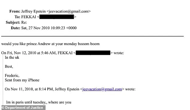 Jeffrey Epstein Email Reveals Cryptic Invite to Prince Andrew's 'Monday Boom Boom