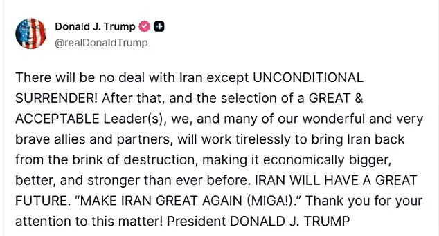 Trump Vows 'Unconditional Surrender' for Iran as Diplomacy Efforts Emerge