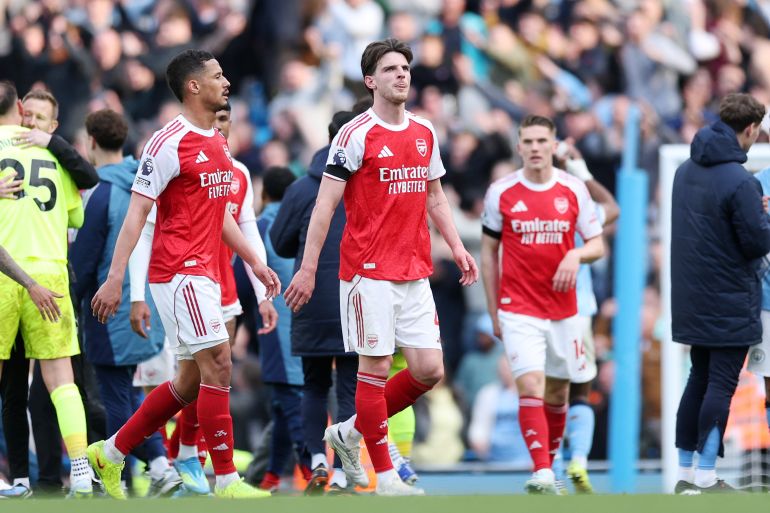 Haaland strike leaves Arsenal three points adrift with one game left.