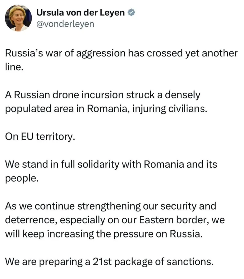 Russia denies drone attack on Romania, citing Ukrainian accident.